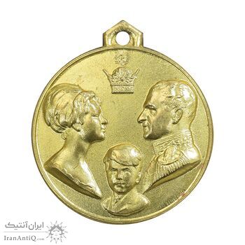 مدال آویزی تاجگذاری - سه رخ - UNC - محمد رضا شاه