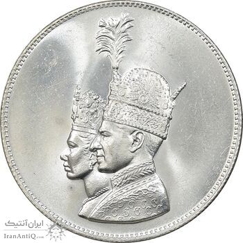 مدال نقره جشن تاجگذاری 1346 - MS66 - محمد رضا شاه