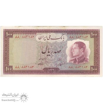 اسکناس 100 ریال 1333 - تک - VF35 - محمد رضا شاه