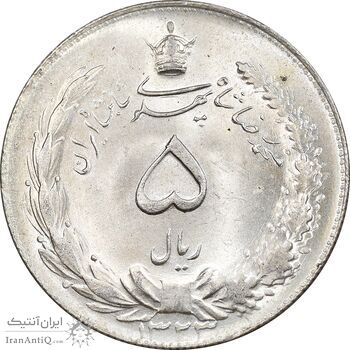 سکه 5 ریال 1323 - MS63 - محمد رضا شاه
