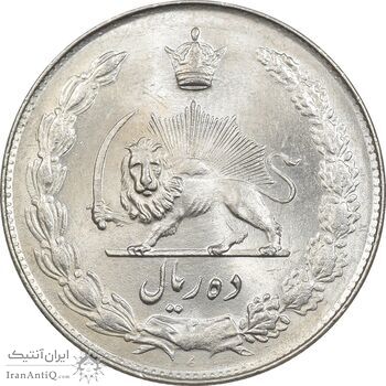 سکه 10 ریال 1343 - ضخیم - MS65 - محمد رضا شاه