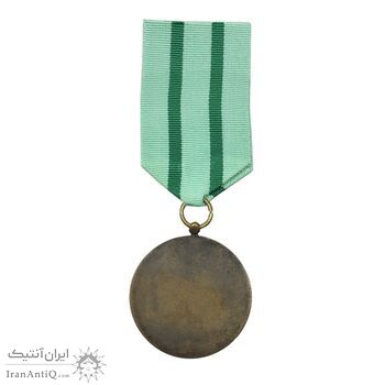 مدال برنز سواد آموزی - نازک - با روبان - AU - محمد رضا شاه