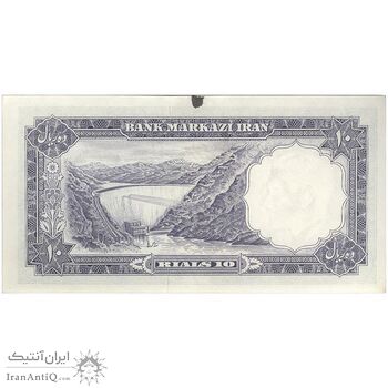 اسکناس 10 ریال 1340 - تک - AU53 - محمد رضا شاه