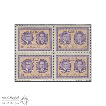 تمبر دیدار پادشاه مراکش سلطان حسن دوم 1347 - محمدرضا شاه