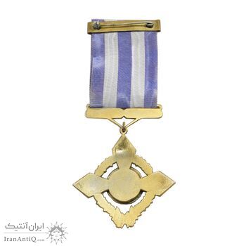 نشان خدمات ورزشی - با روبان و جعبه فابریک - EF - محمد رضا شاه