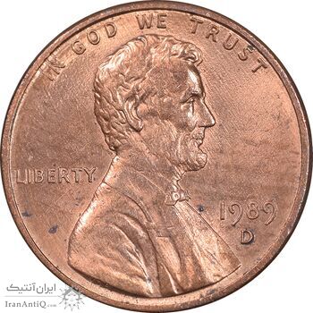 سکه 1 سنت 1989D لینکلن - MS62 - آمریکا