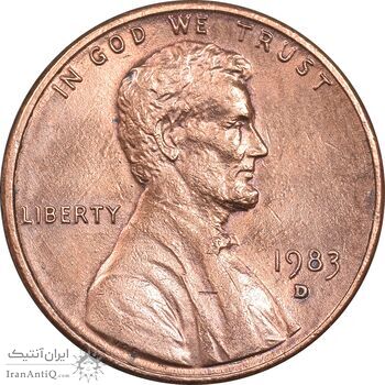سکه 1 سنت 1983D لینکلن - MS63 - آمریکا