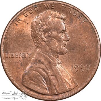 سکه 1 سنت 1990 لینکلن - MS62 - آمریکا