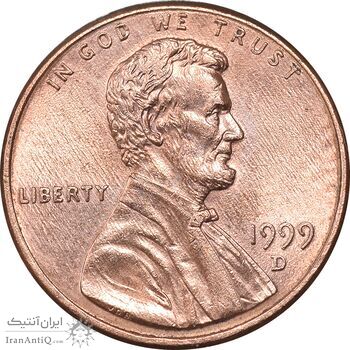 سکه 1 سنت 1999D لینکلن - MS63 - آمریکا