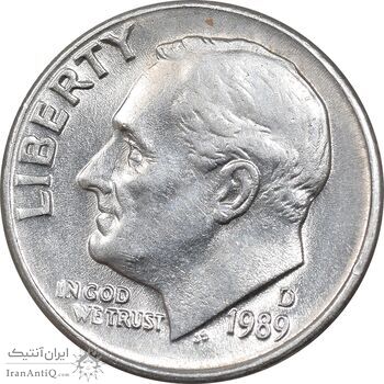 سکه 1 دایم 1989D روزولت - MS61 - آمریکا