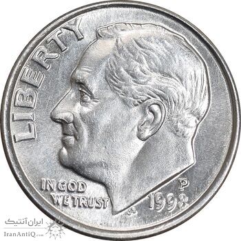 سکه 1 دایم 1998P روزولت - MS63 - آمریکا سکه 1 دایم 1998P روزولت - MS63 - آمریکا