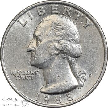 سکه کوارتر دلار 1988P واشنگتن - AU58 - آمریکا