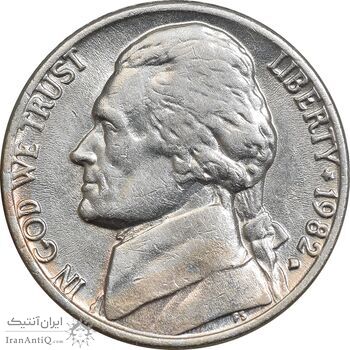 سکه 5 سنت 1982D جفرسون - AU58 - آمریکا