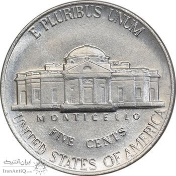 سکه 5 سنت 1990D جفرسون - AU58 - آمریکا