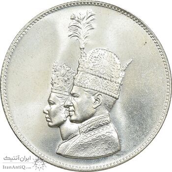 مدال یادبود نقره جشن تاجگذاری 1346 - MS65 - محمد رضا شاه