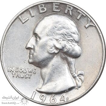 سکه کوارتر دلار 1964D واشنگتن - EF45 - آمریکا سکه کوارتر دلار 1964D واشنگتن - EF45 - آمریکا