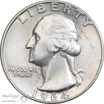 سکه کوارتر دلار 1964D واشنگتن - EF45 - آمریکا سکه کوارتر دلار 1964D واشنگتن - EF45 - آمریکا