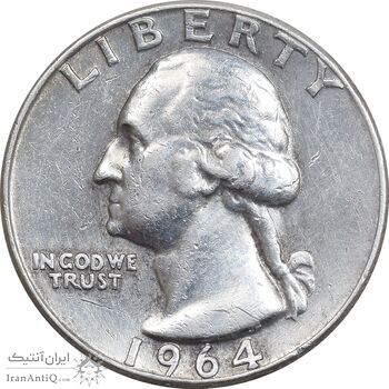 سکه کوارتر دلار 1964 واشنگتن - EF45 - آمریکا سکه کوارتر دلار 1964 واشنگتن - EF45 - آمریکا