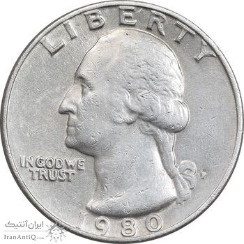 سکه کوارتر دلار 1980P واشنگتن - EF45 - آمریکا