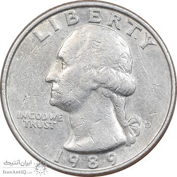 سکه کوارتر دلار 1989D واشنگتن - VF - آمریکا
