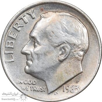 سکه 1 دایم 1983P روزولت - EF45 - آمریکا سکه 1 دایم 1983P روزولت - EF45 - آمریکا