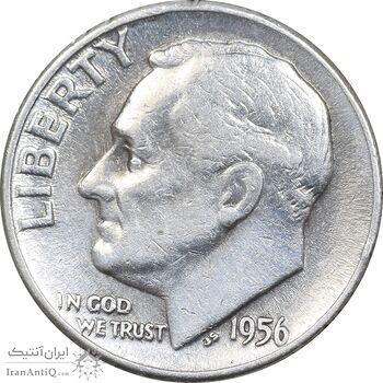 سکه 1 دایم 1956 روزولت - EF45 - آمریکا سکه 1 دایم 1956 روزولت - EF45 - آمریکا