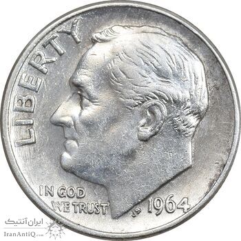 سکه 1 دایم 1964D روزولت - EF45 - آمریکا سکه 1 دایم 1964D روزولت - EF45 - آمریکا