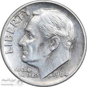 سکه 1 دایم 1964D روزولت - EF45 - آمریکا سکه 1 دایم 1964D روزولت - EF45 - آمریکا