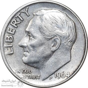 سکه 1 دایم 1964 روزولت - EF45 - آمریکا سکه 1 دایم 1964 روزولت - EF45 - آمریکا