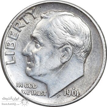 سکه 1 دایم 1961D روزولت - EF45 - آمریکا سکه 1 دایم 1961D روزولت - EF45 - آمریکا
