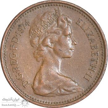 سکه 1 پنی 1974 الیزابت دوم - EF45 - انگلستان