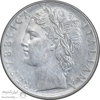 سکه 100 لیره 1977 جمهوری - EF45 - ایتالیا