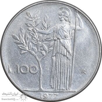 سکه 100 لیره 1977 جمهوری - EF45 - ایتالیا