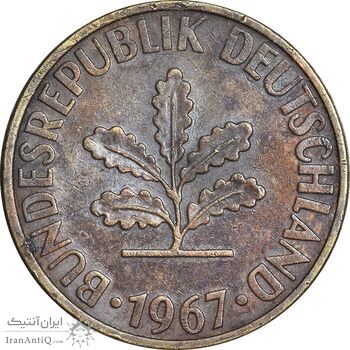 سکه 10 فینیگ 1967F جمهوری فدرال - EF45 - آلمان