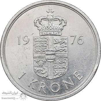 سکه 1 کرون 1976 مارگرته دوم - AU55 - دانمارک