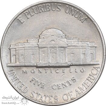 سکه 5 سنت 1989D جفرسون - AU50 - آمریکا