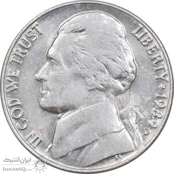 سکه 5 سنت 1989D جفرسون - AU50 - آمریکا