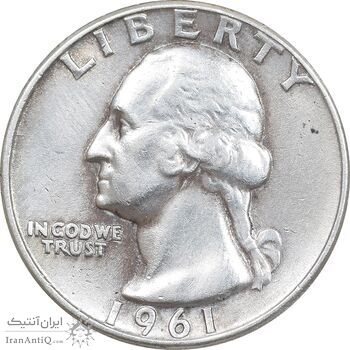 سکه کوارتر دلار 1961 واشنگتن - AU50 - آمریکا سکه کوارتر دلار 1961 واشنگتن - AU50 - آمریکا