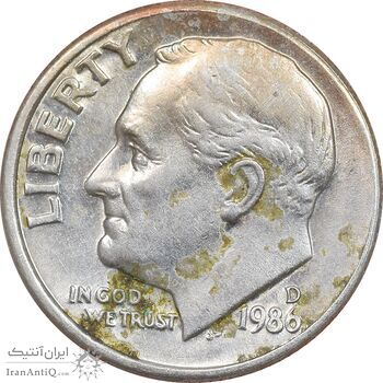 سکه 1 دایم 1986D روزولت - AU50 - آمریکا سکه 1 دایم 1986D روزولت - AU50 - آمریکا