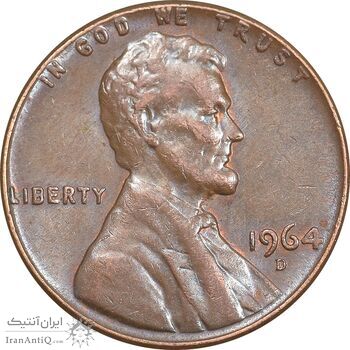 سکه 1 سنت 1964D لینکلن - AU50 - آمریکا