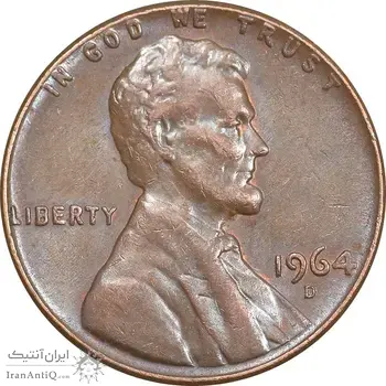 سکه 1 سنت 1964D لینکلن - AU50 - آمریکا