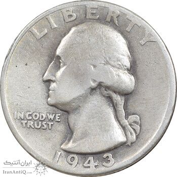 سکه کوارتر دلار 1943 واشنگتن - VF35 - آمریکا