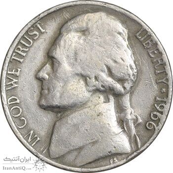 سکه 5 سنت 1966 جفرسون - VF35 - آمریکا