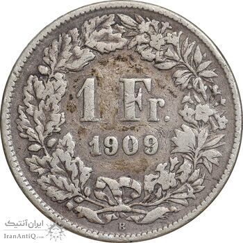 سکه 1 فرانک 1909 دولت فدرال - VF35 - سوئیس