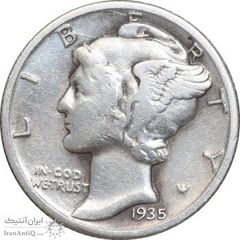 سکه 1 دایم 1935 مرکوری - EF40 - آمریکا