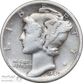 سکه 1 دایم 1940D مرکوری - EF40 - آمریکا