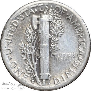 سکه 1 دایم 1942D مرکوری - EF40 - آمریکا