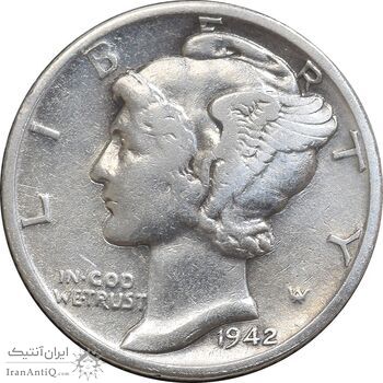 سکه 1 دایم 1942 مرکوری - EF40 - آمریکا