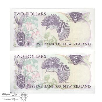 اسکناس 2 دلار بدون تاریخ (1985-1989) الیزابت دوم - STR - جفت - UNC64 - نیوزیلند