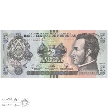 اسکناس 5 لمپیرا 2019 جمهوری - تک - UNC63 - هندوراس
